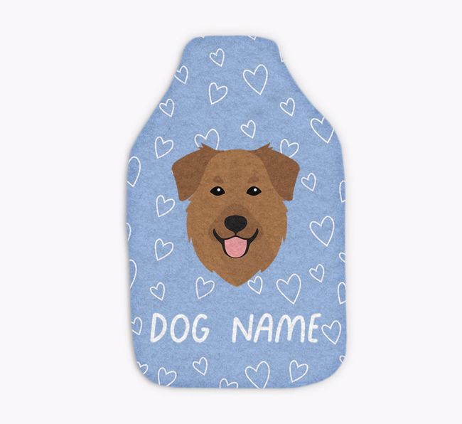 Heart Pattern: Personalised {breedFullName} Hot Water Bottle